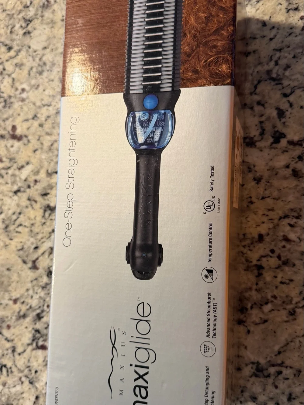 Black Heated Straightening Brush — Sleek Black Hair Styler